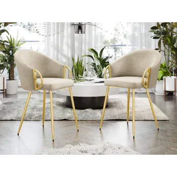 Set dvou čalouněných jídelních židlí Archie DC-1171, Barva: 98-béžová MIRJAN 5903211338335