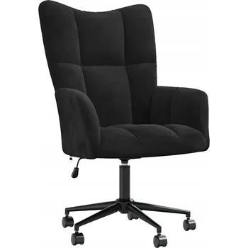 Křeslo Otočné křeslo sametové černé 61,5x69x(94,5-102) cm