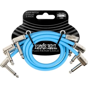Příslušenství ke zvukové technice Ernie Ball Flex 3 Pack Blue 30,48 cm Lomený - Lomený Patch kabel
