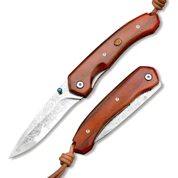 Kuchyňský nůž IZMAEL Damaškový skládací nůž HARAHU SA 29035 Hnědá 8 cm