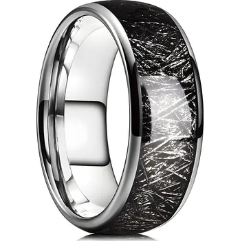 Prsten IZMAEL Prsten PU 32730 Stříbrná/Černá KP32730 55mm KP32730