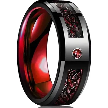 Prsten IZMAEL Prsten GA 31885 Černá/Červená KP31885 49mm KP31885