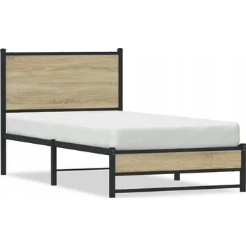 Postel Jednolůžková kovová postel 75x190 dub sonoma