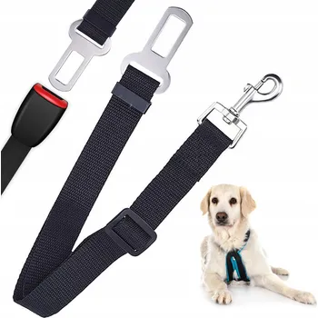 Vodítko pro psa Bezpečnostní pás do auta pro psa kočku, silný a odolný vodítko, trvanlivý, černý