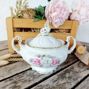 Cukřenka THUN cukřenka, růže, Thun Studio / JM Ateliér Lesov (Porcelánová cukřenka 2. jakost)