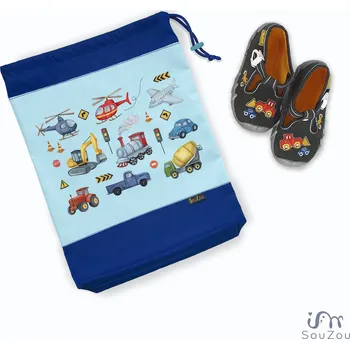 Školní sáček AUTORSKÝ pytlík na bačkorky AUTÍČKA