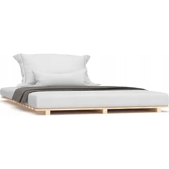 Postel Rám postele dřevěný borovicový 150 x 200 cm, přírodní barva