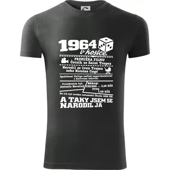 1964 v kostce - Viper FIT - Pánské zůžené tričko - XL ( Tmavá břidlice (šedá se zeleným nádechem) )