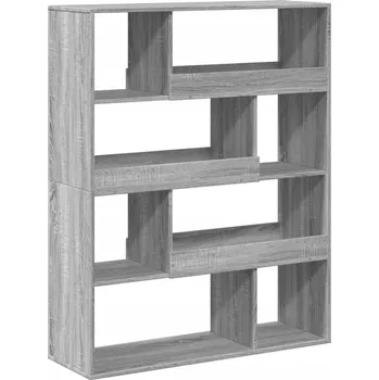 Knihovna Regál šedý dub sonoma, 8 polic, 100x33x125,5 cm