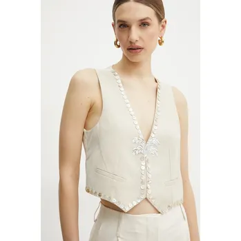 Vesta s příměsí vlny Forte Forte 13530bis.my.jacket béžová 08X, vel. 36