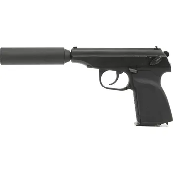 Airsoftová zbraň WE Airsoftová pistole Makarov MA 654K + tlumič s hlavní - celokov, blowback