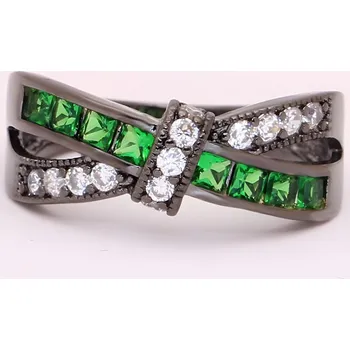 Prsten IZMAEL Prsten DI 2322 Černa/Zelená KP2322 54,4mm KP2322