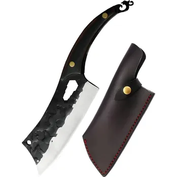 IZMAEL Kuchyňský sekáček HI 25837 Hnědá/Černá/S pouzdrem 17 cm