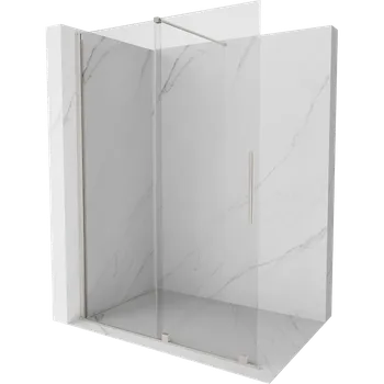 Mexen Velar Posuvná sprchová stěna Walk-in 150 x 200 cm, transparentní 8 mm, kartáčovaný nikl - 871-150-000-03-97 Sprchové stěny