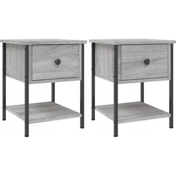 Noční stolek Elegantní noční stolky, šedý dub sonoma, 34x35,5x45 cm