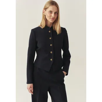 Dámské sako Tatuum KRÁTKÉ SAKO SE STOJÁČKEM A OZDOBNÝMI KNOFLÍKY – MORKA
