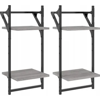 police Nástěnná police dřevěná 30x25x65 cm šedý dub sonoma