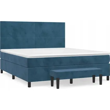 Postel Dřevěná dvoulůžková postel 160x200 cm, modrá
