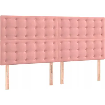 Čelo postele sametové růžové 180x118 cm, 4 ks