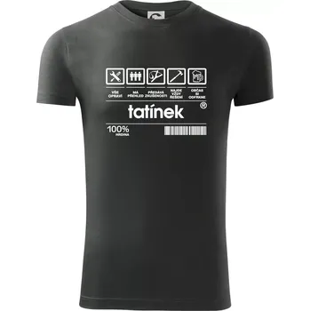 Pánské tričko Čárový kód Tatínek - Viper FIT - Pánské zůžené tričko - XL ( Tmavá břidlice (šedá se zeleným nádechem) )