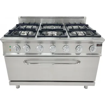 Sporák DASgastro Plynový sporák 6 hořáků + elektrická trouba