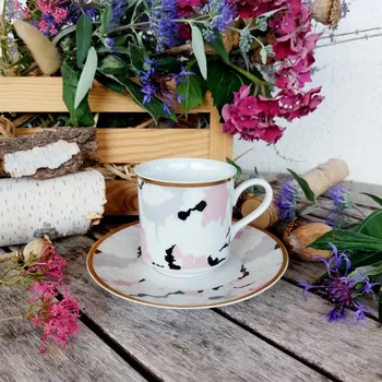 SABINA sada šálků s podšálkem 150 ml, Leander Loučky (Porcelánová sada šálků 2. jakost)