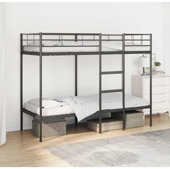 Postel vidaXL Patrová postel bez matrace 80x200 cm ocel [42000327] Barva: Černá