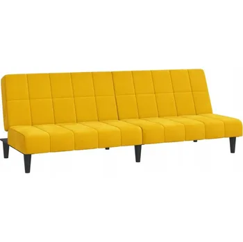 Pohovka Rozkládací pohovka pro 2 osoby, žlutá Samet, 200x84,5x69 cm