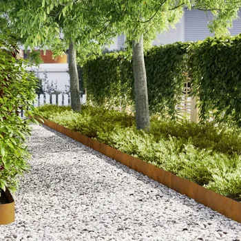 Zahradní obrubník OMAXI Okraj trávníku 20 pcs Hnědá 100 x 0,05 x 20 cm 870537