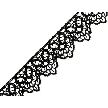 Vzdušná krajka šíře 35 mm, barva 1 černá