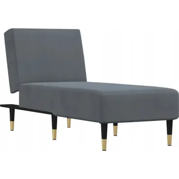 Pohovka Skládací Lenoška z tmavě šedého samet 55x140x70 cm