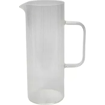 Skleněný džbán s rýhovaným povrchem, objem: 1,2 litru, výška: 208 mm, ø: 80 mm