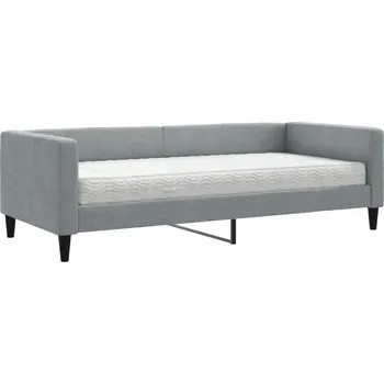 Zahradní lehátko Lehátko 2v1 s pěnovou matrací, světle šedé, 213x100x68 cm