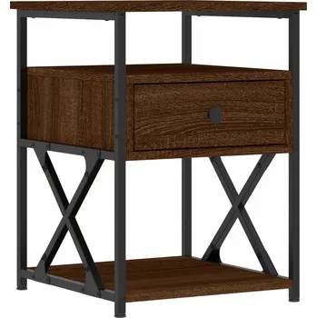 Noční stolek Noční stolek dřevěný 40x42x55 cm hnědý