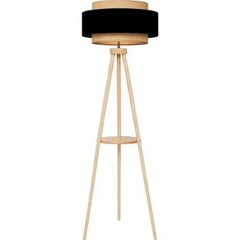 Stojací lampa STOJACÍ LAMPA PODLAHOVÁ LS-GABINETOWA DŘEVO STÍNIDLO