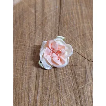 umělá květina Saténový květ 22x35 mm krémová lososová