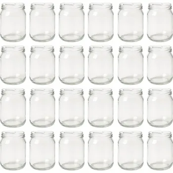 Sklenice 24x SKLENĚNÁ ZAVAŘOVACÍ SKLENICE 425ML SKLENICE NA ZAVAŘENINY DŽEM