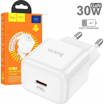 Síťová nabíječka Hoco N32, USB-C PD 30W QC 3.0, bílá