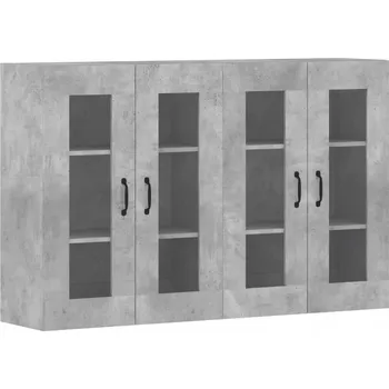 Komoda Nástěnná skříňka 69,5x34x90 cm betonová, skleněná dvířka