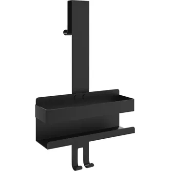 Obraz Koupelnový regál černý 6,5 x 24 x 10 cm