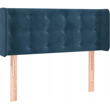 Čelo postele s ušima samet tmavě modré 103x16x78 cm