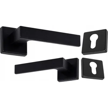 Dveřní kování KLIKA KE DVEŘÍ ROZETA ČTVERCOVÁ SADA PRO VLOŽKU