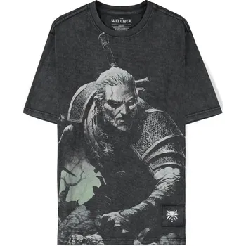 Pánské tričko Difuzed Tričko The Witcher - The Wild Hunt (Loose Fit) S Šedá