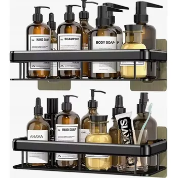 Koupelnový nábytek SADA 2 KS KOUPELNOVÁ POLICE ZÁVĚSNÁ KOVOVÁ