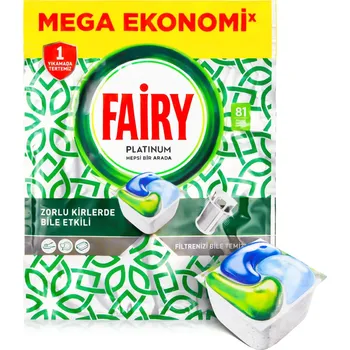 Přípravek do myčky Účinné kapsle do myčky Fairy Platinum megapack 81 ks mastnota špína