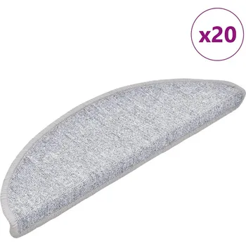 Nášlap na schod vidaXL Schodové rohože 20 ks 56 x 17 x 3 cm světle šedé, půlkulaté