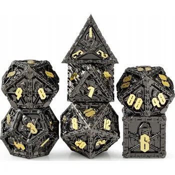 Příslušenství k deskovým hrám ČERNÁ SMRT SADA 7 KOVOVÝCH KOSTEK RPG