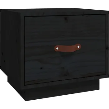 Noční stolek Noční stolek z masivního borovicového dřeva - 40x34x35 cm, černý