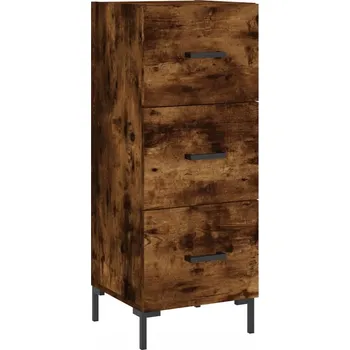 Koupelnový nábytek Skříňka se 3 zásuvkami, dub, 34,5x34x90 cm, stabilní kovové nohy