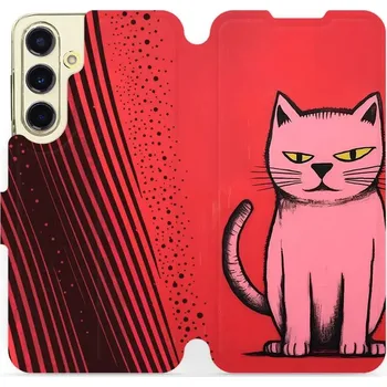 Pouzdro na mobilní telefon Flipové pouzdro Mobiwear - Samsung Galaxy S24 FE - VP54S Kocourek - VÝPRODEJ (Knížkové flip pouzdro, obal, kryt na mobil Samsung Galaxy S24 FE - VP54S Kocourek, materiál Umělá kůže + TPU - ochrana 360°, stojánek, silikonová vanička, magnetické zavírání)